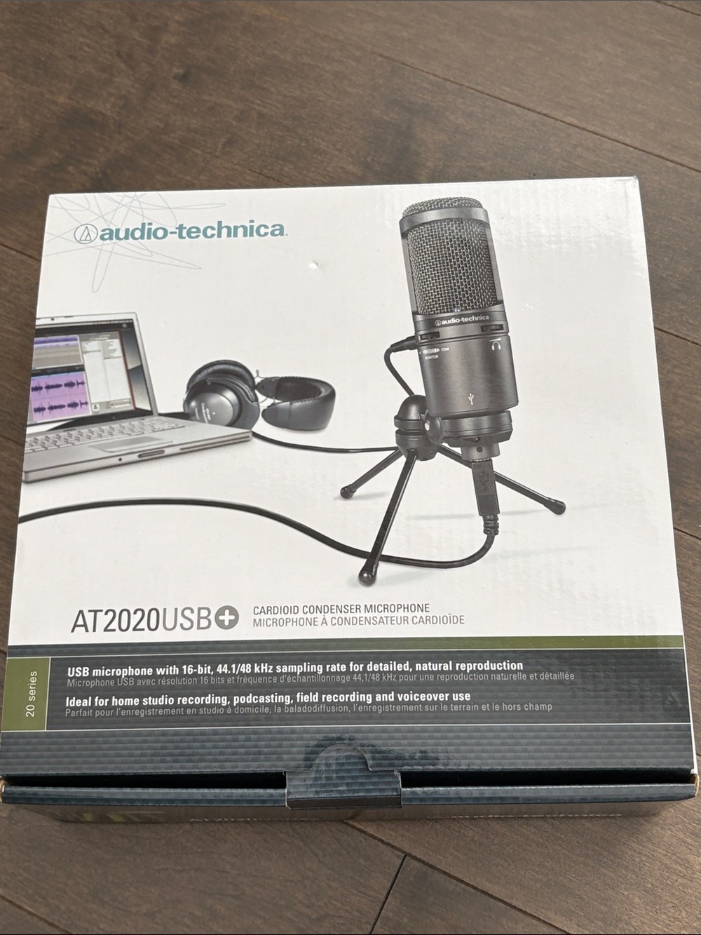 AUDIO-TECHNICA USB Microphone, Cardioid Condenser Black Tech AT2020USB+ Record